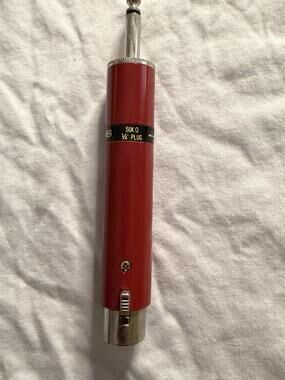 50K Ohm 1/4” Plug Line Transformer Adapter Red Metal Audio Connector